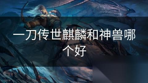 一刀传世麒麟和神兽哪个好