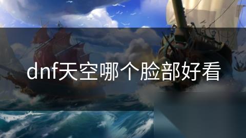 dnf天空哪个脸部好看