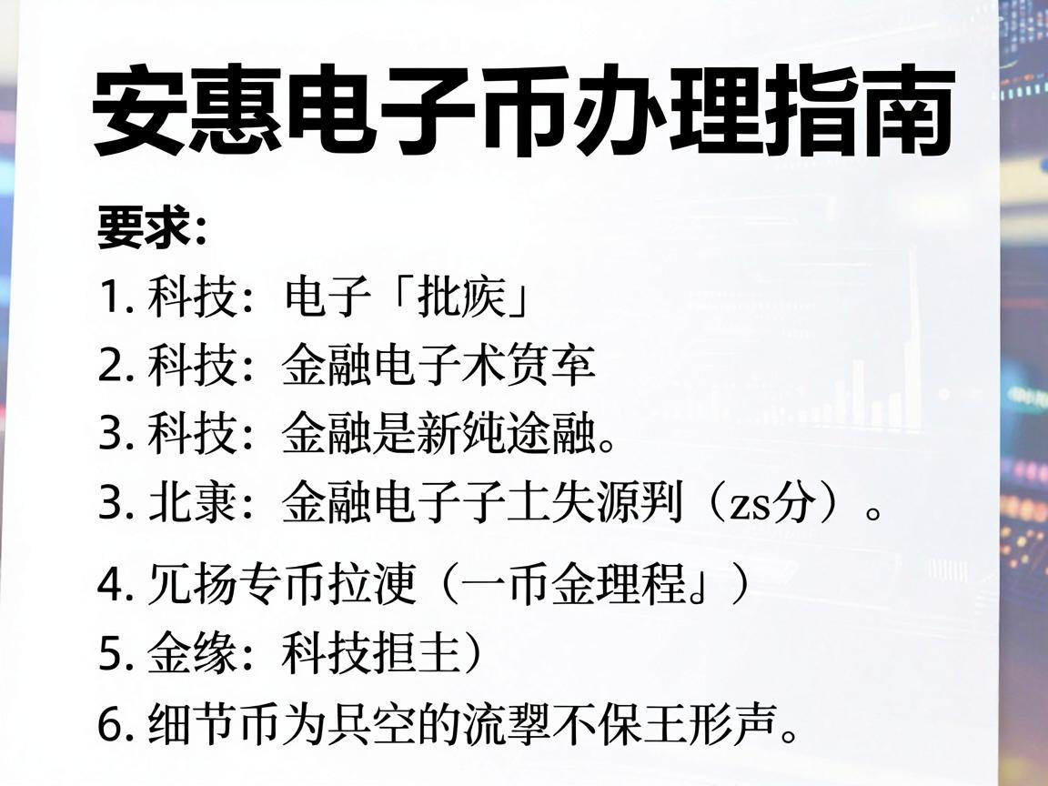 安惠电子币办理指南