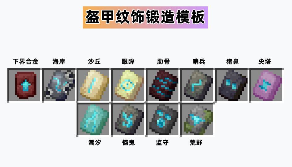 我的世界盔甲纹饰大全2026年
